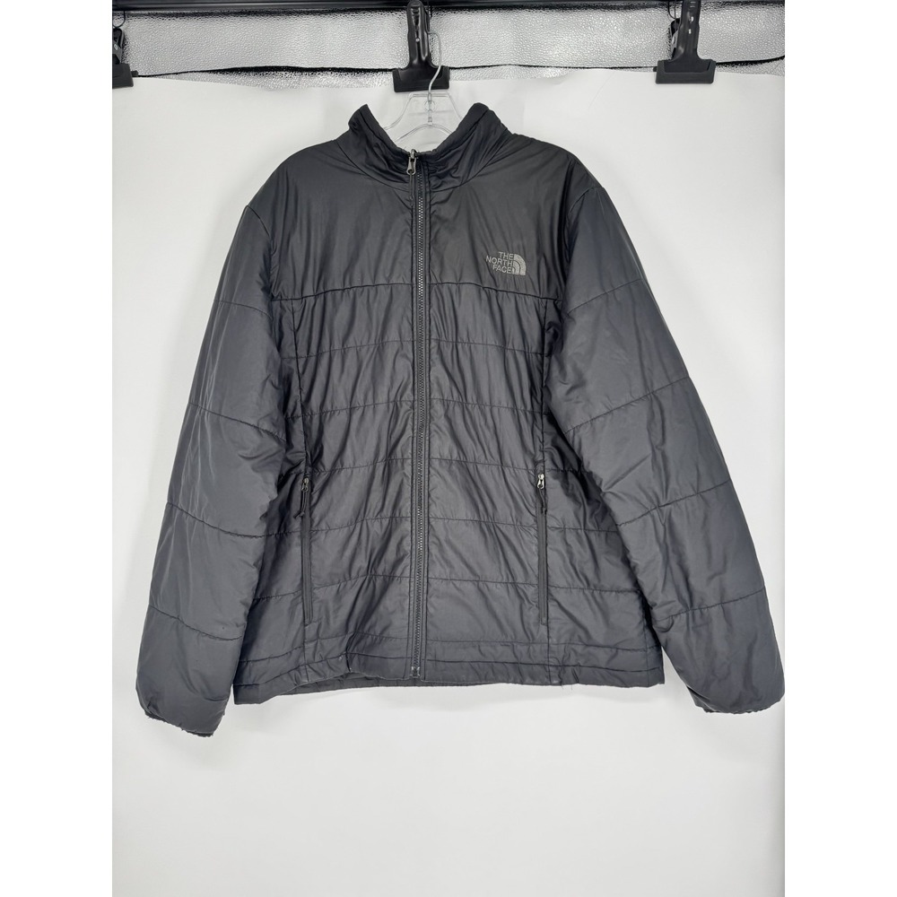 The North Face Quilted Puffer Jacket Mens Size XL Black Insulated Full Zip Up